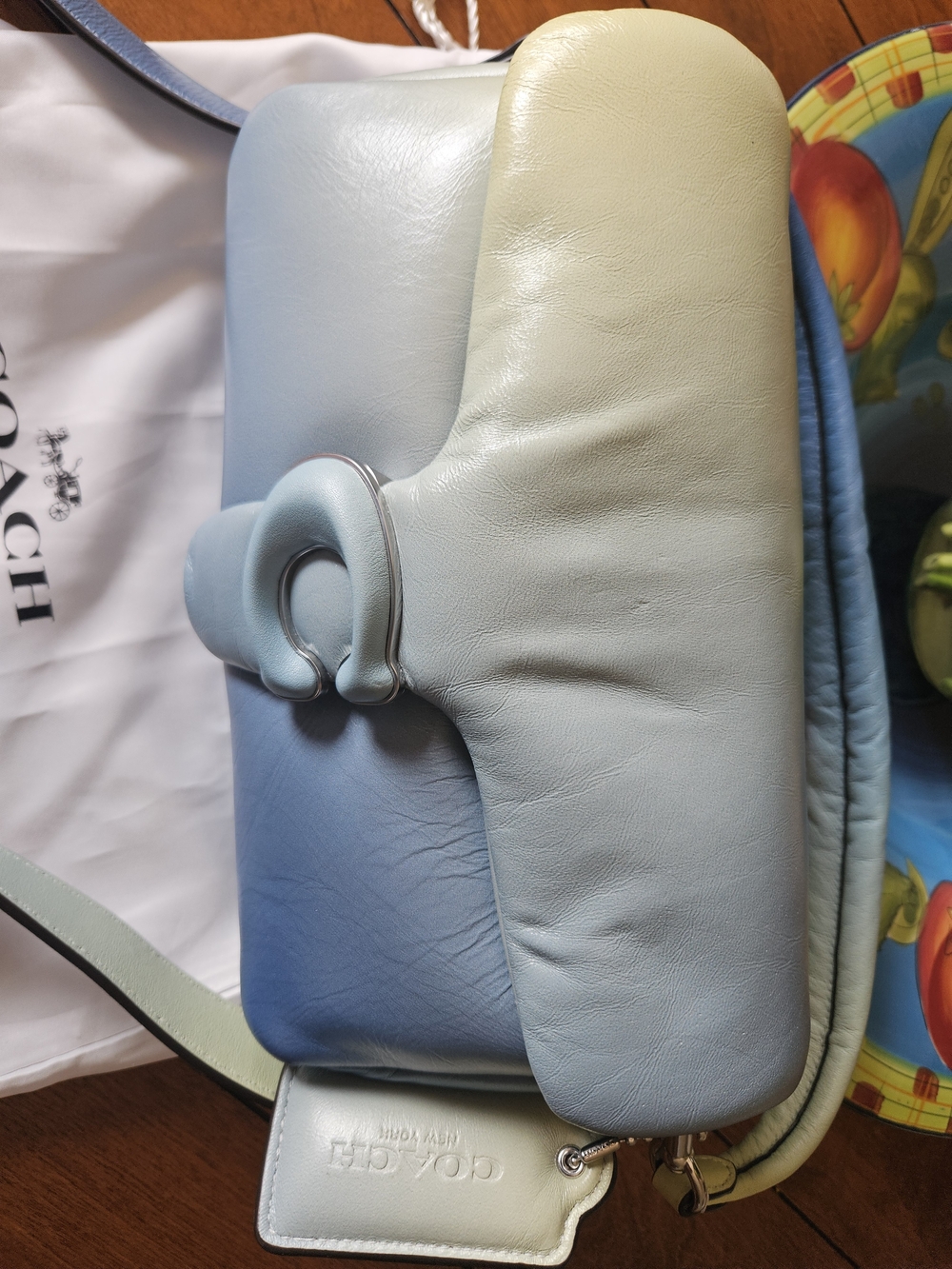 Coach Ombre Leather Tabby 26 Shoulder Bag in Blue-Green - Picture 2 of 8